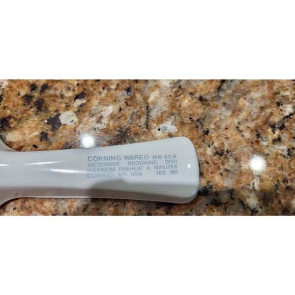 Corning Ware MW-83-B Microwave Browning Dish Skillet Pan W/Pyrex Lid Solid White - Picture 15 of 15